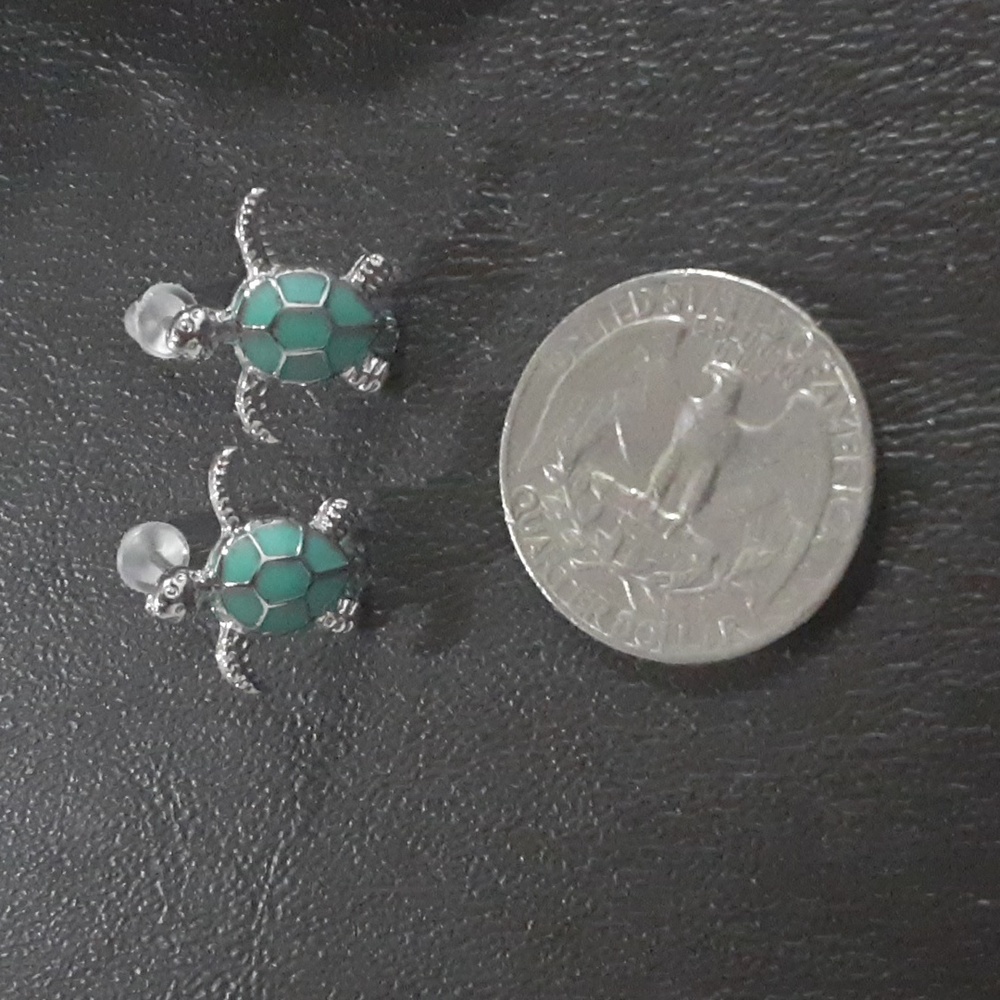 🌹 Cute blue turtle earrings. New. - Picture 4 of 4